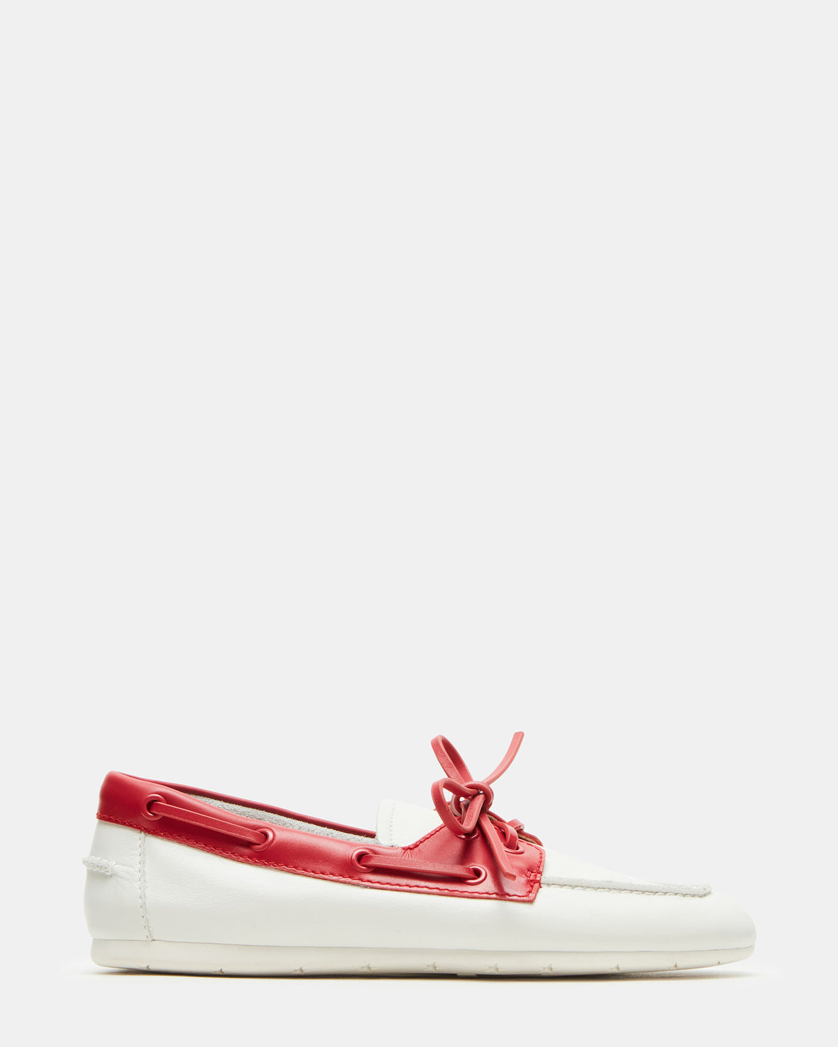 SAG Bone/Red Women's Boat Shoe Steve Madden BONE/RED