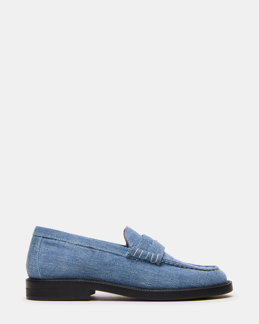 MADISON Denim Fabric Women's Penny Loafer Steve Madden DENIM FABRIC