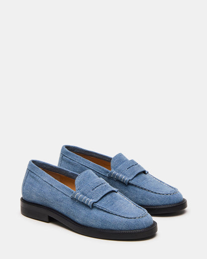 MADISON Denim Fabric Women's Penny Loafer Steve Madden DENIM FABRIC
