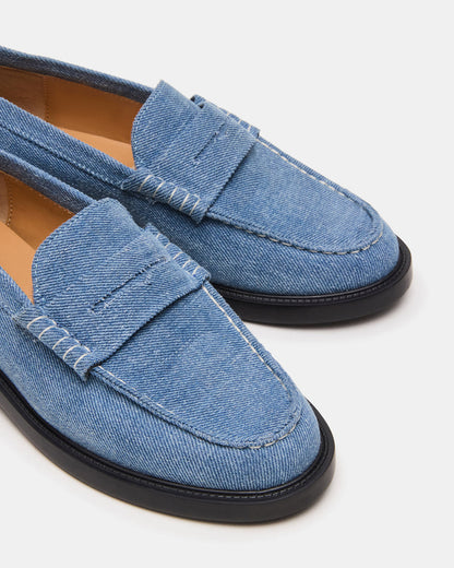 MADISON Denim Fabric Women's Penny Loafer Steve Madden DENIM FABRIC