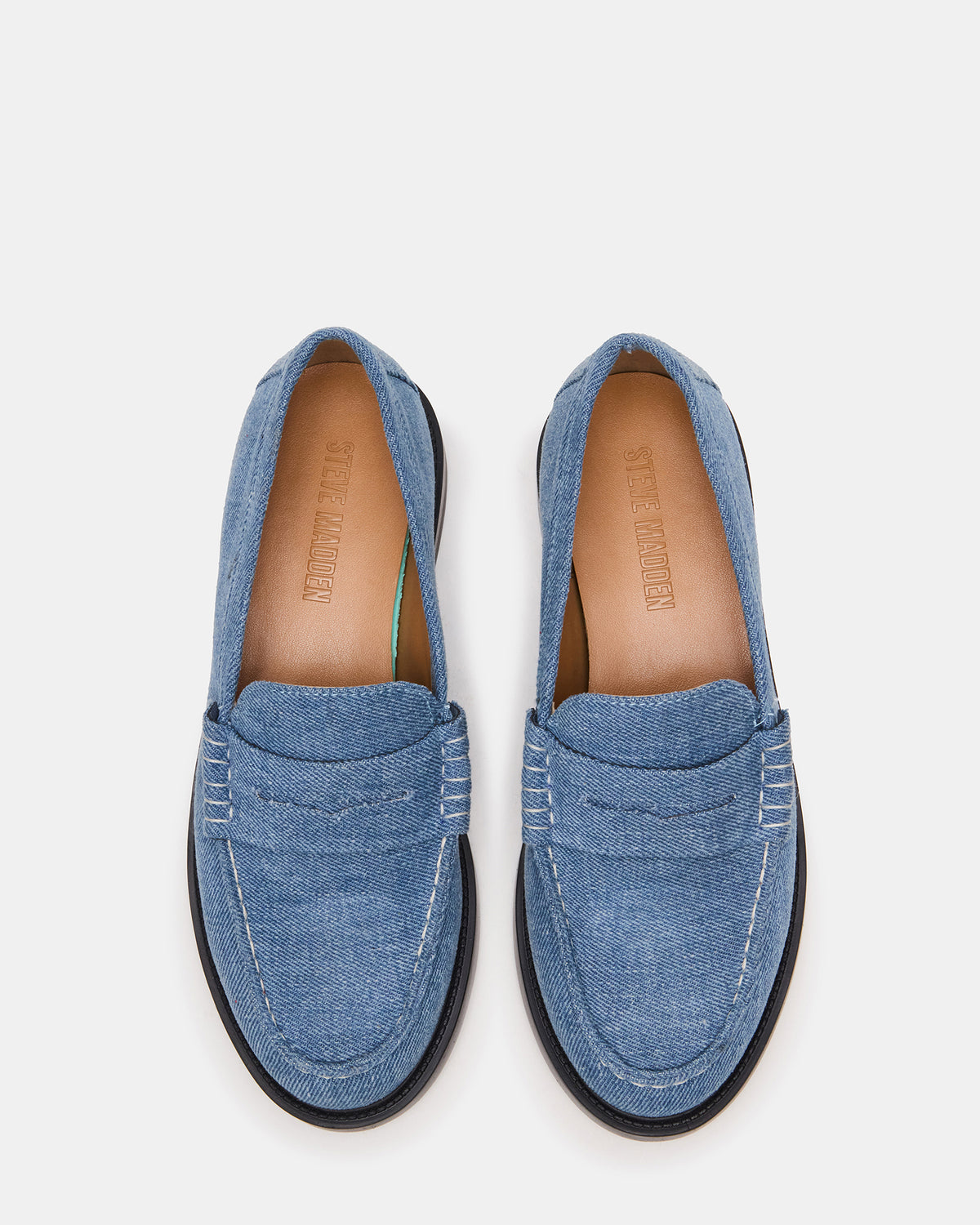 MADISON Denim Fabric Women's Penny Loafer Steve Madden DENIM FABRIC