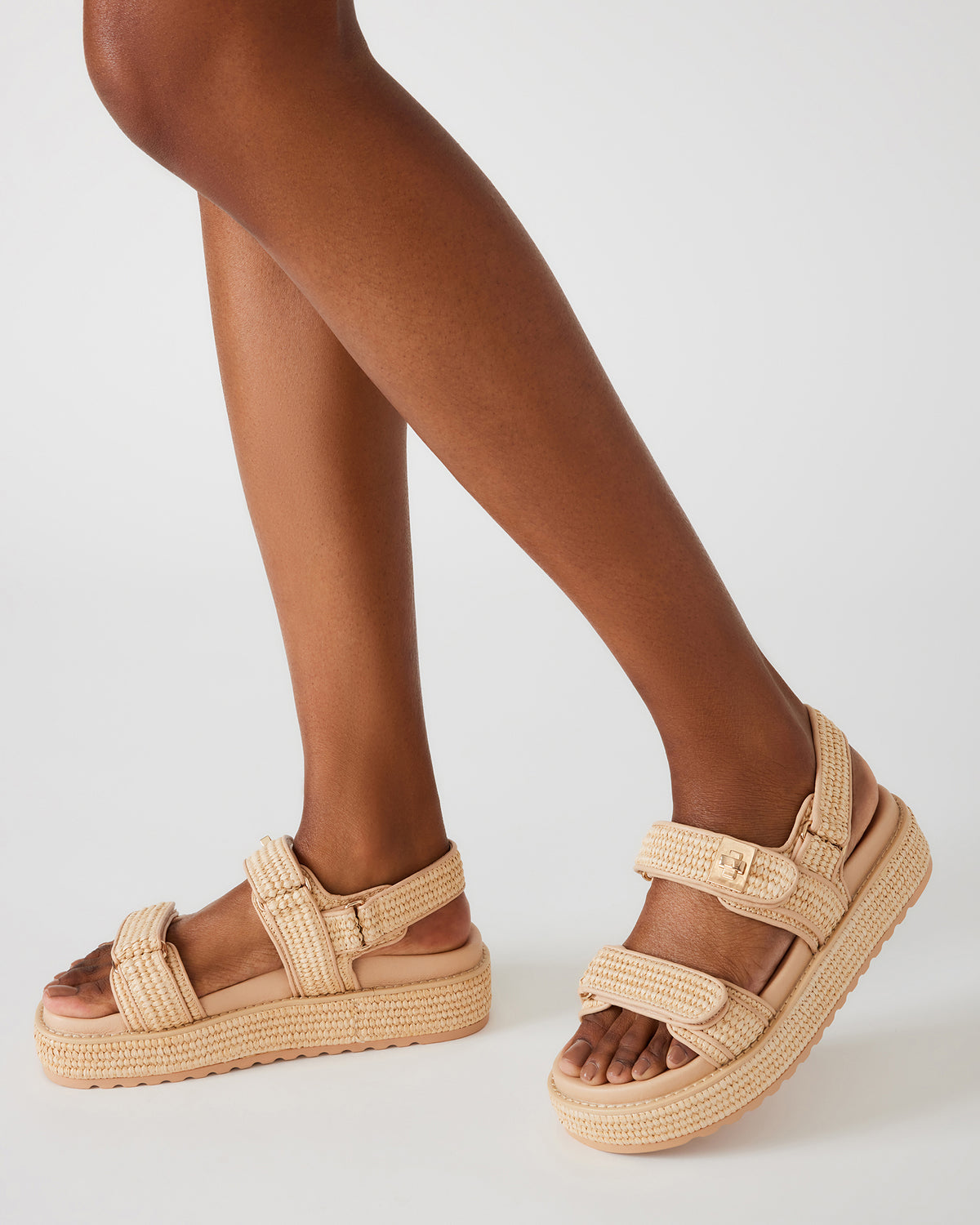 BIGMONA Natural Raffia Leather Women's Platform Sandal Steve Madden NATURAL RAFFIA