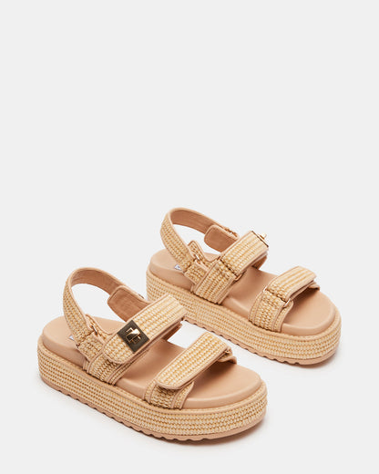 BIGMONA Natural Raffia Leather Women's Platform Sandal Steve Madden NATURAL RAFFIA