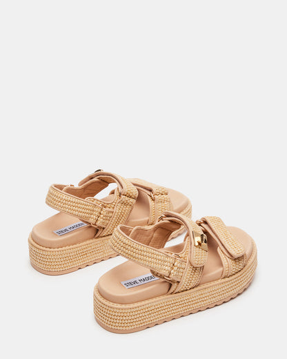 BIGMONA Natural Raffia Leather Women's Platform Sandal Steve Madden NATURAL RAFFIA