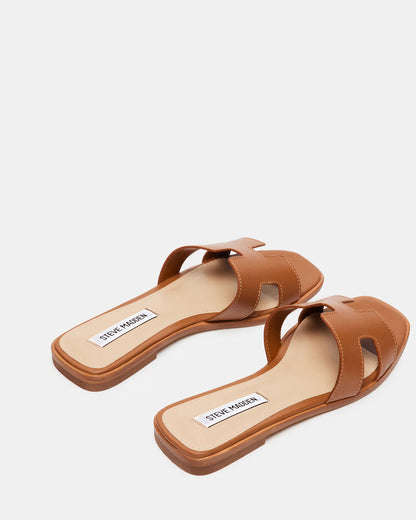 HADYN Cognac Leather Sandal | Women's Designer Sandals Steve Madden COGNAC LEATHER