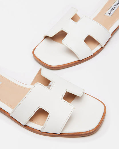 HADYN White Leather Sandal | Women's Designer Sandals Steve Madden WHITE LEATHER