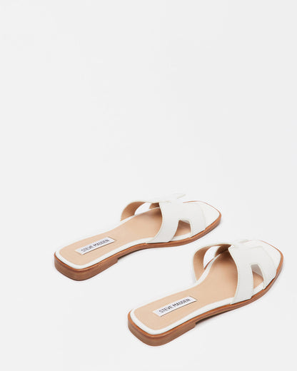 HADYN White Leather Sandal | Women's Designer Sandals Steve Madden WHITE LEATHER