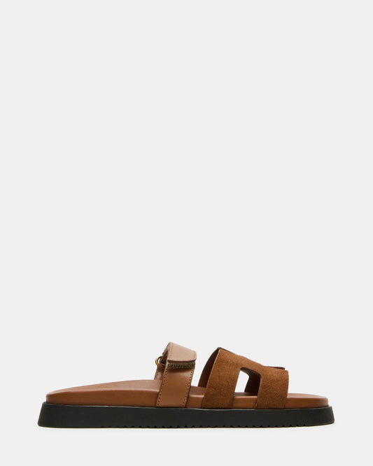 MAYVEN Camel Suede Flatform Slide Women's Sandal Steve Madden CAMEL SUEDE