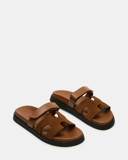 MAYVEN Camel Suede Flatform Slide Women's Sandal Steve Madden CAMEL SUEDE