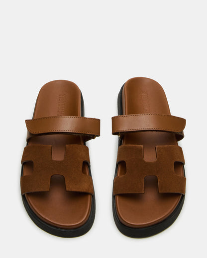MAYVEN Camel Suede Flatform Slide Women's Sandal Steve Madden CAMEL SUEDE