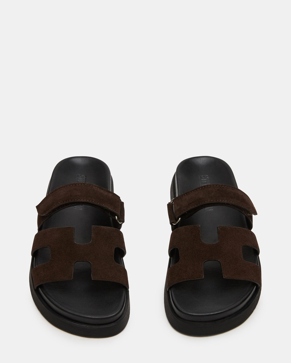 MAYVEN Chocolate Brown Suede Flatform Slide Women's Sandal Steve Madden CHOCOLATE BROWN SUEDE