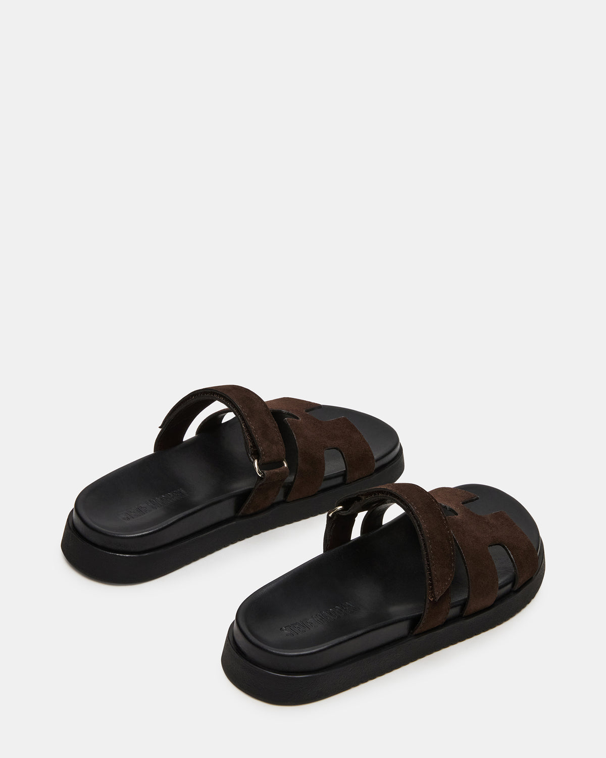 MAYVEN Chocolate Brown Suede Flatform Slide Women's Sandal Steve Madden CHOCOLATE BROWN SUEDE
