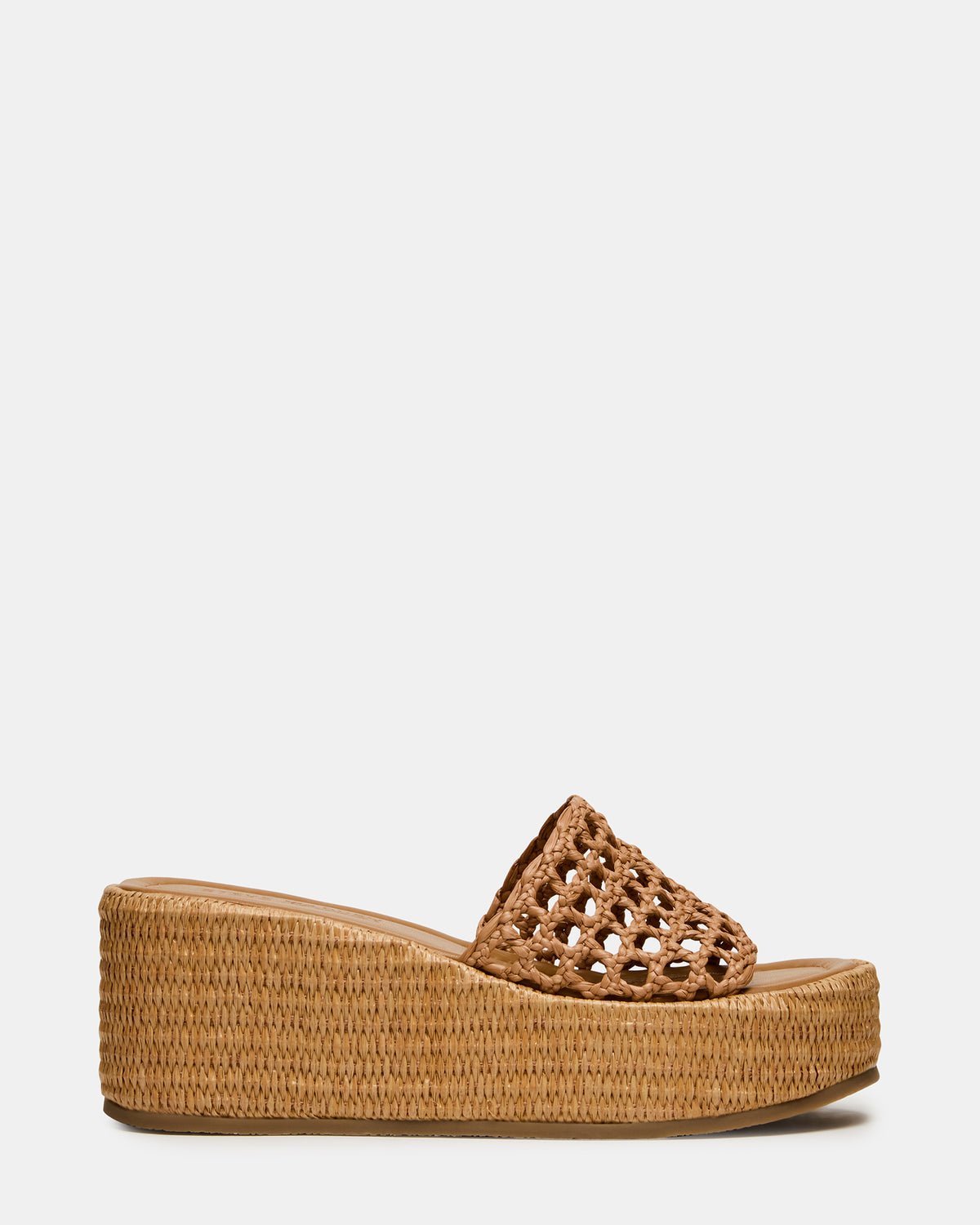 BRANDY Raffia Woven Mule Platform Slide Women's Sandal Steve Madden RAFFIA