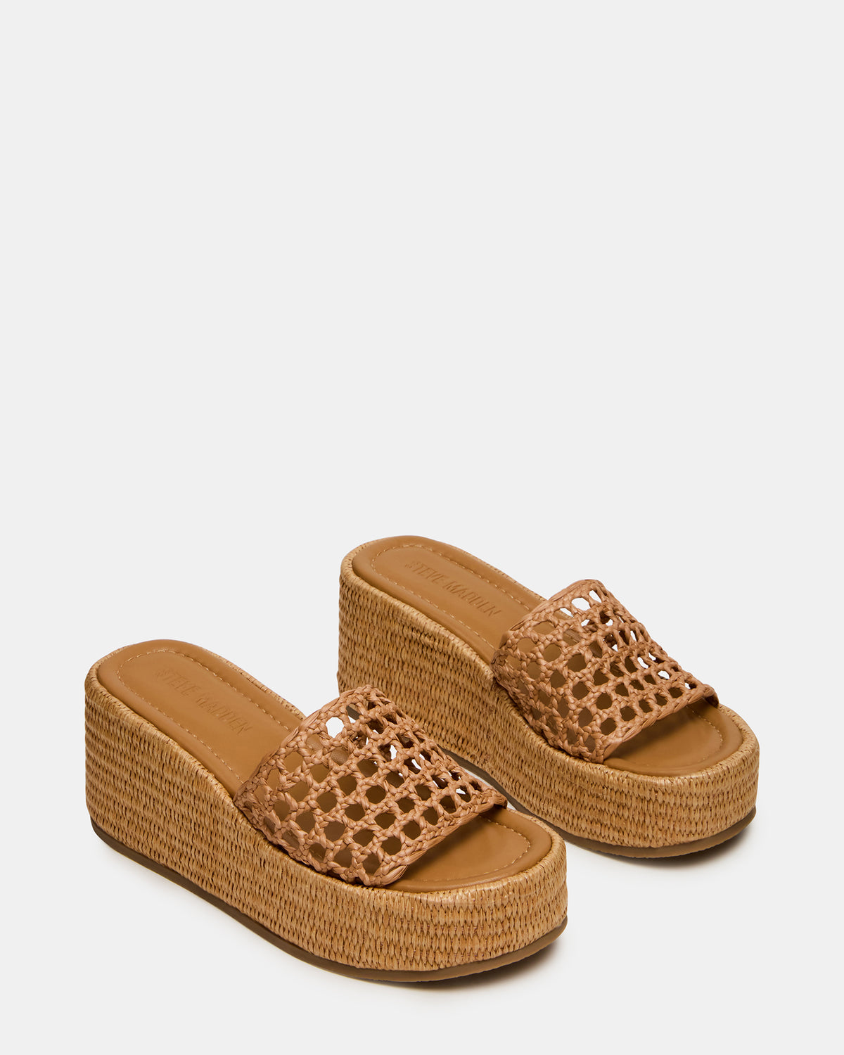 BRANDY Raffia Woven Mule Platform Slide Women's Sandal Steve Madden RAFFIA