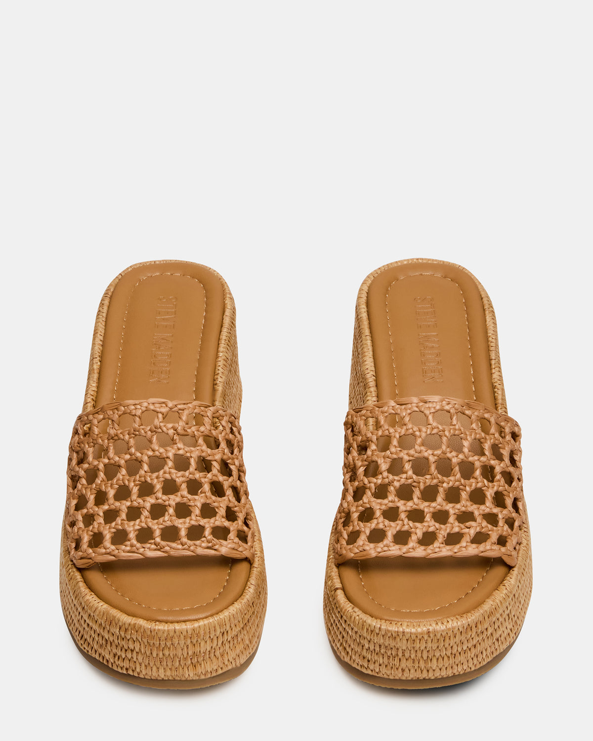 BRANDY Raffia Woven Mule Platform Slide Women's Sandal Steve Madden RAFFIA