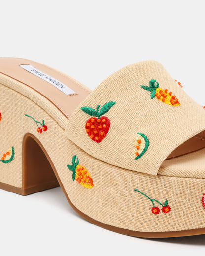 TRIPPY Embellished Fruit Multi Platform Mule Women's Sandal Steve Madden FRUIT MULTI