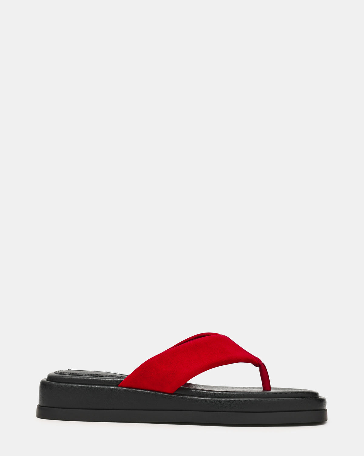 BELLA Red Suede Thong Square-Toe Platform Women's Sandal Steve Madden RED SUEDE