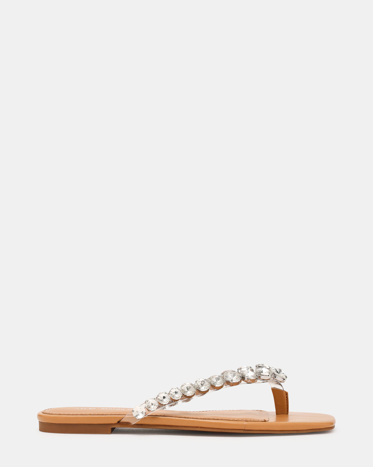 MARBLE Rhinestones Silver Multi Thong Square-Toe Women's Sandal Steve Madden SILVER MULTI