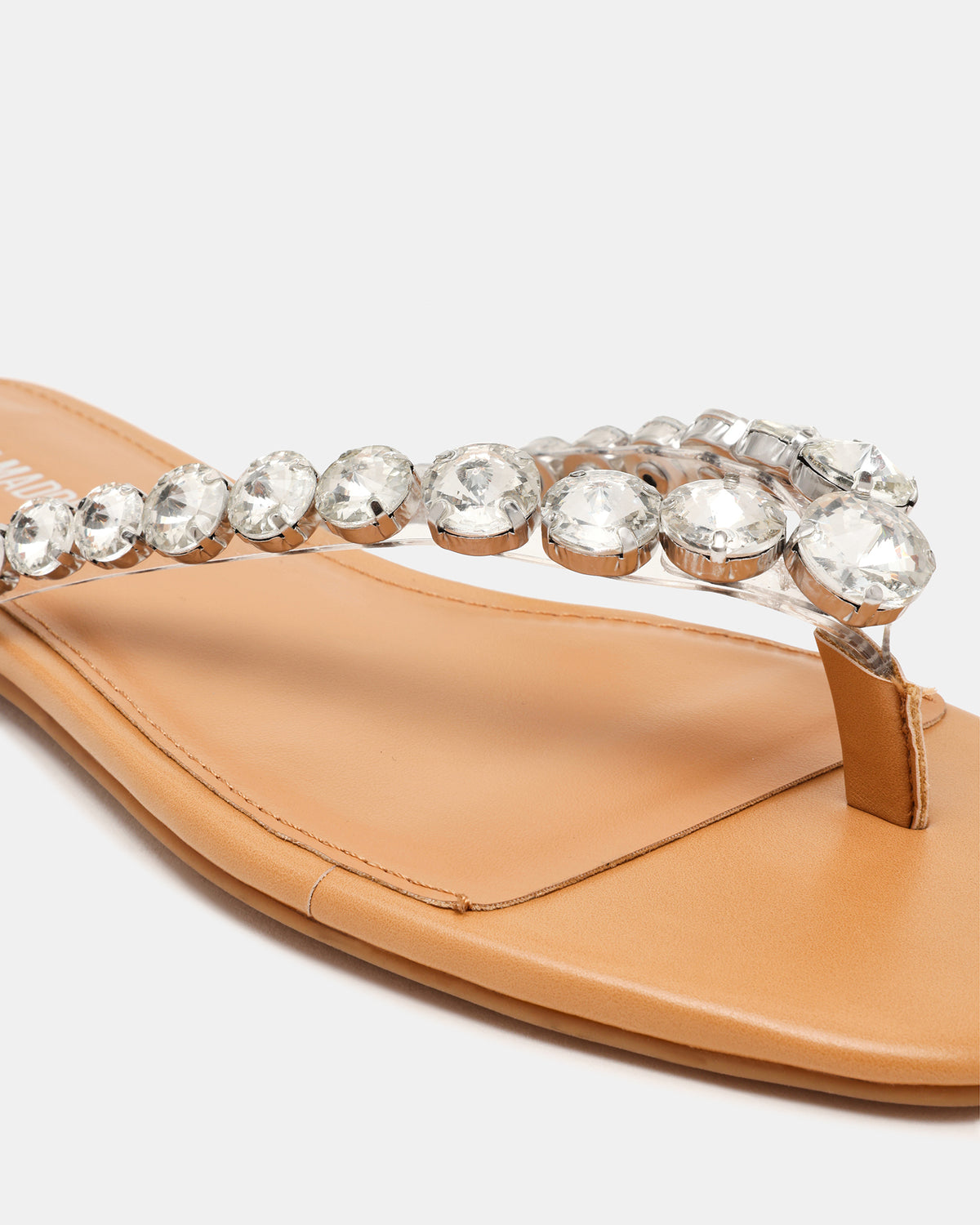 MARBLE Rhinestones Silver Multi Thong Square-Toe Women's Sandal Steve Madden SILVER MULTI