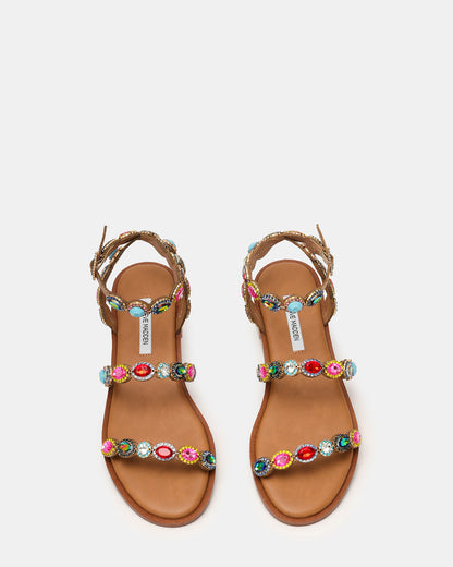 TAWNIE Bright Multi Stone Strappy Ankle Strap Women's Sandal Steve Madden BRIGHT MULTI