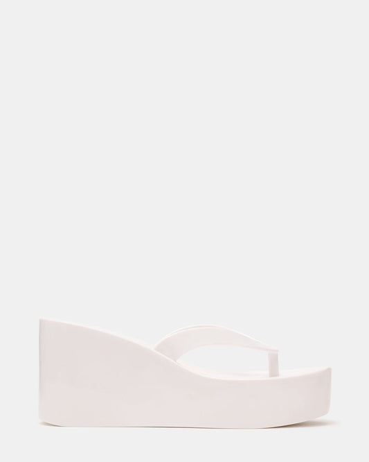 JELLA White Thong Wedge Women's Platform Sandal Steve Madden WHITE
