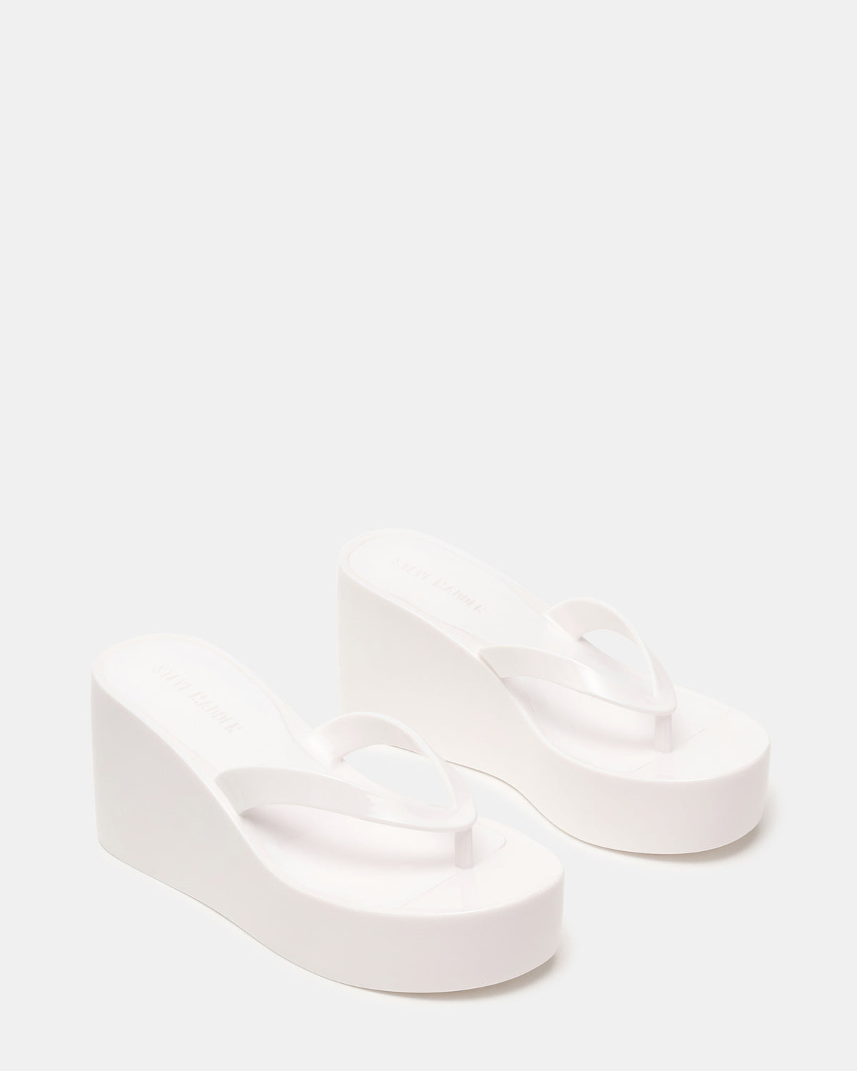 JELLA White Thong Wedge Women's Platform Sandal Steve Madden WHITE