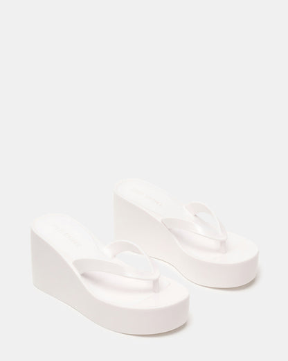 JELLA White Thong Wedge Women's Platform Sandal Steve Madden WHITE