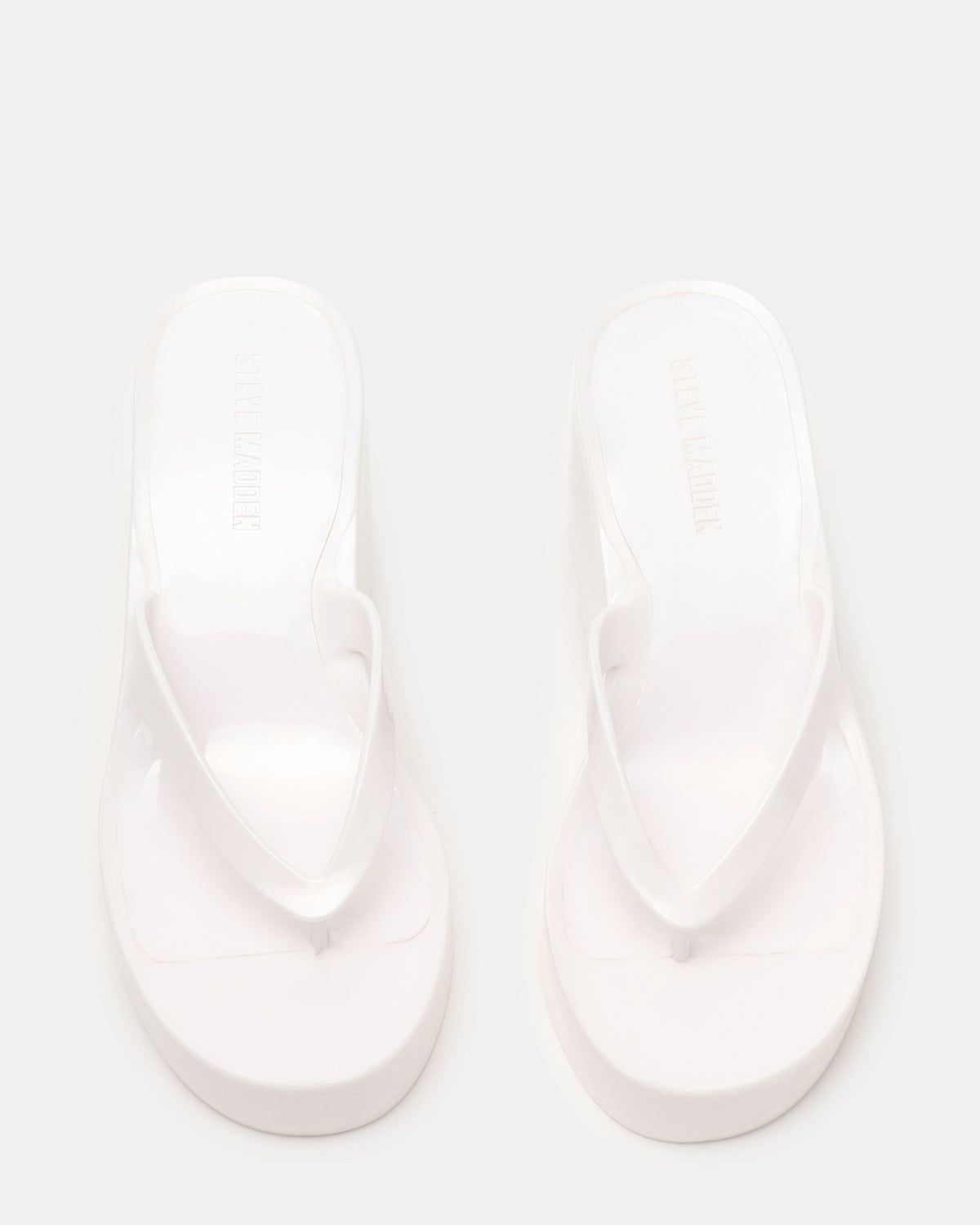JELLA White Thong Wedge Women's Platform Sandal Steve Madden WHITE