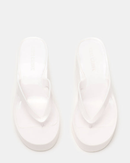 JELLA White Thong Wedge Women's Platform Sandal Steve Madden WHITE