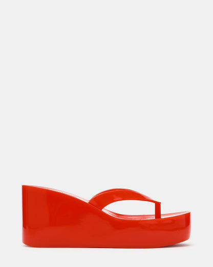 JELLA Red Thong Wedge Women's Platform Sandal Steve Madden RED