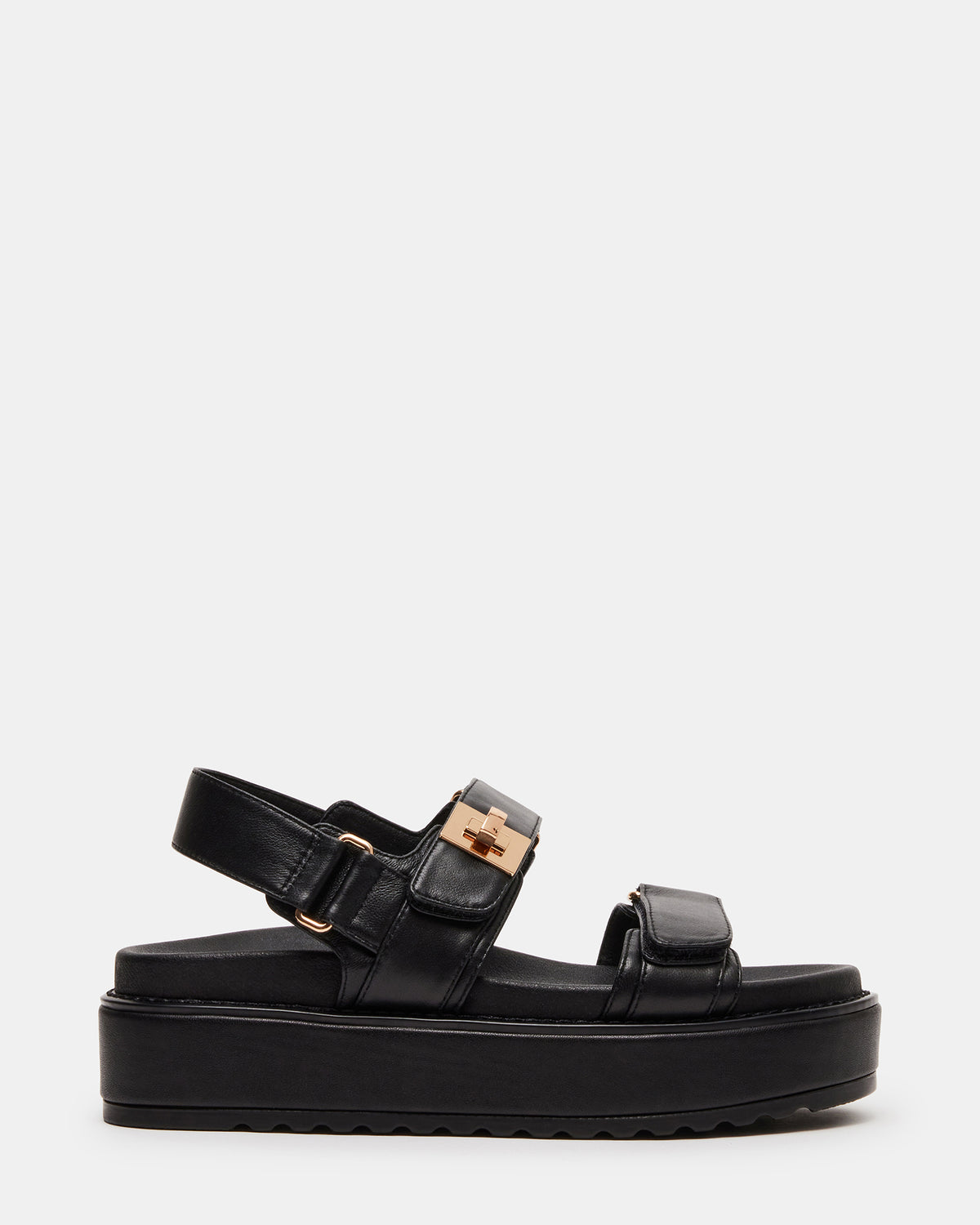 BIGMONA Black Leather Women's Platform Sandal Steve Madden BLACK LEATHER