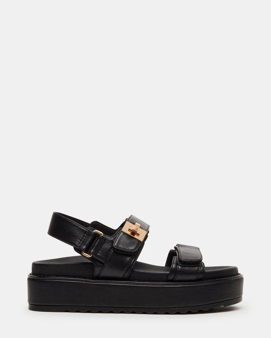 BIGMONA Black Leather Women's Platform Sandal Steve Madden BLACK LEATHER