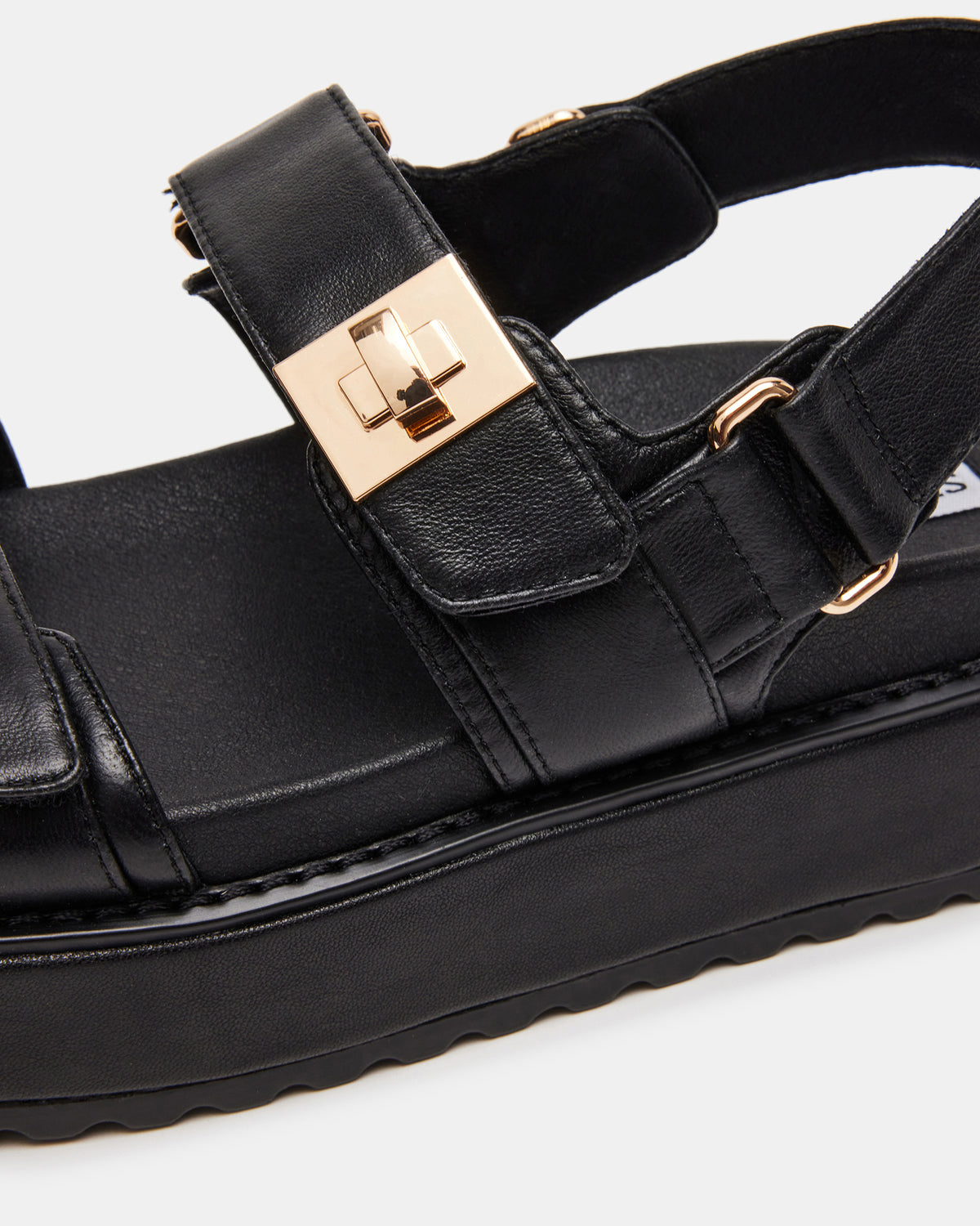 BIGMONA Black Leather Women's Platform Sandal Steve Madden BLACK LEATHER