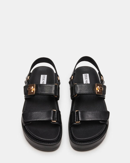 BIGMONA Black Leather Women's Platform Sandal Steve Madden BLACK LEATHER