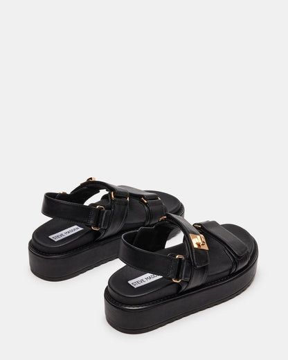 BIGMONA Black Leather Women's Platform Sandal Steve Madden BLACK LEATHER