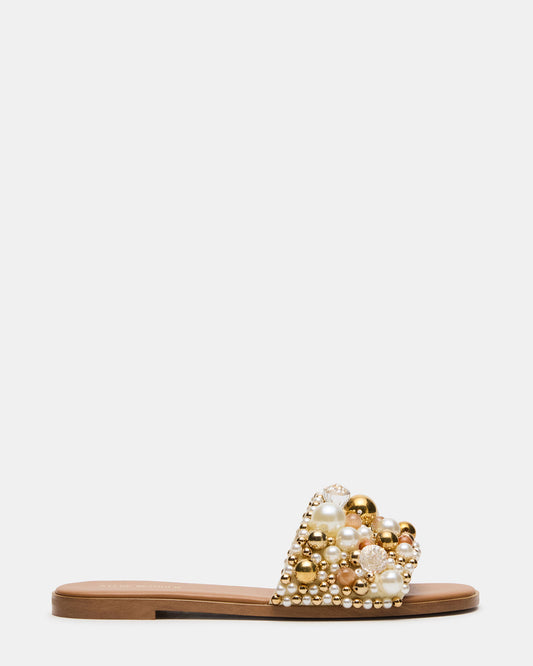 KLIO Coral Multi Ornament Embellished Slide Women's Sandal Steve Madden CORAL MULTI