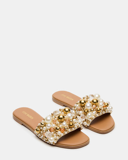 KLIO Coral Multi Ornament Embellished Slide Women's Sandal Steve Madden CORAL MULTI