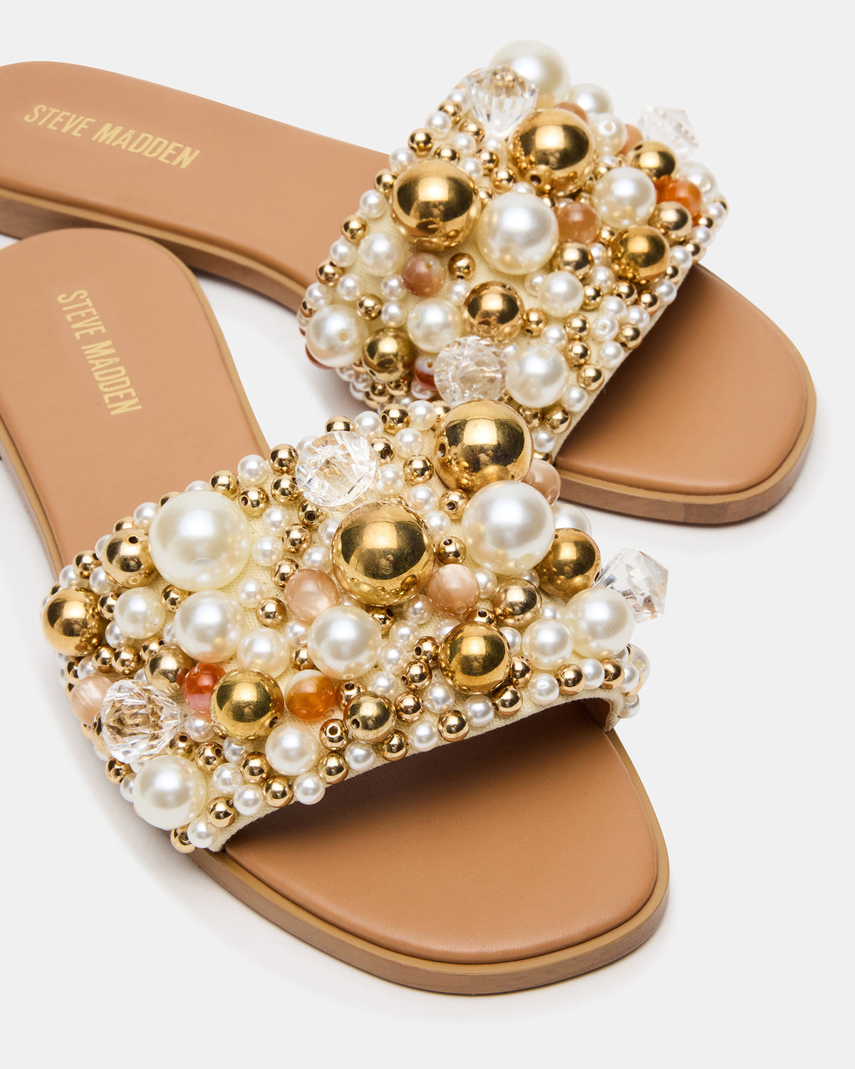 KLIO Coral Multi Ornament Embellished Slide Women's Sandal Steve Madden CORAL MULTI