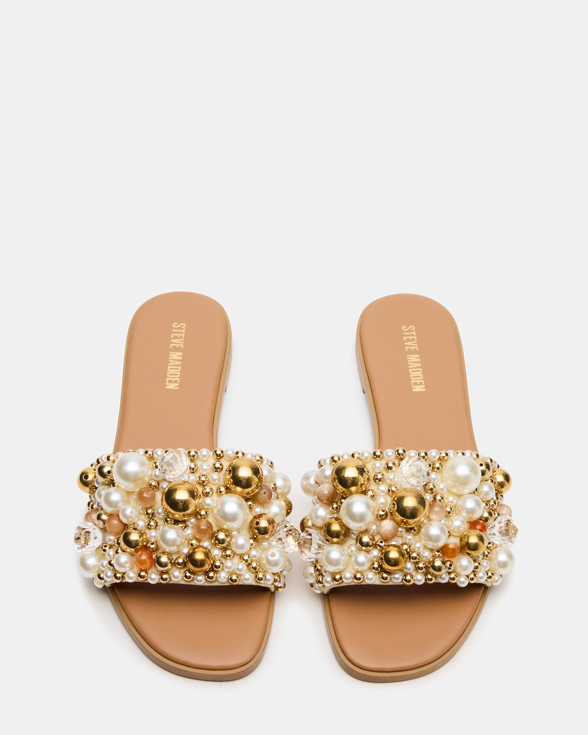 KLIO Coral Multi Ornament Embellished Slide Women's Sandal Steve Madden CORAL MULTI