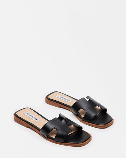 HADYN Black Leather Sandal | Women's Designer Sandals Steve Madden BLACK LEATHER