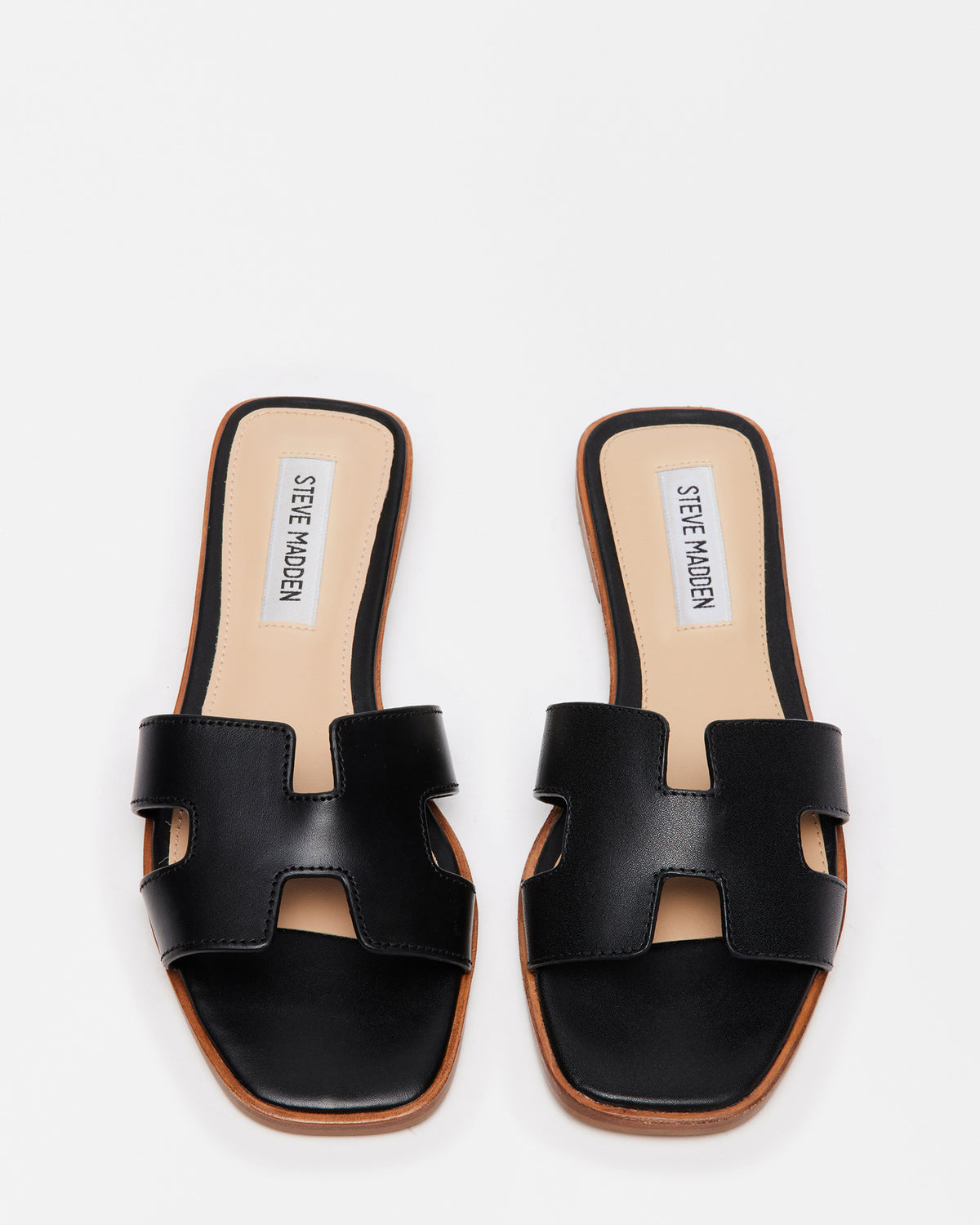HADYN Black Leather Sandal | Women's Designer Sandals Steve Madden BLACK LEATHER