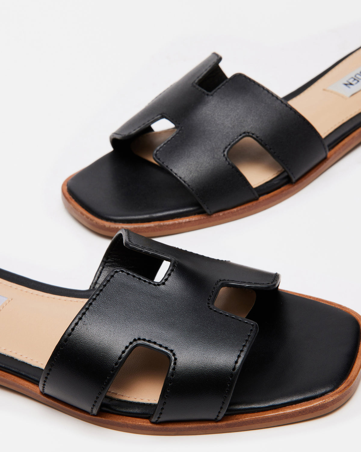 HADYN Black Leather Sandal | Women's Designer Sandals Steve Madden BLACK LEATHER