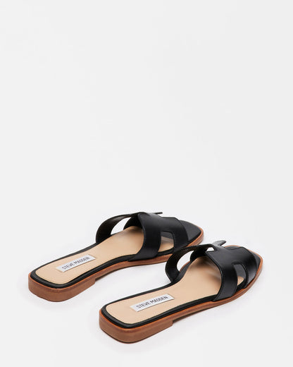 HADYN Black Leather Sandal | Women's Designer Sandals Steve Madden BLACK LEATHER