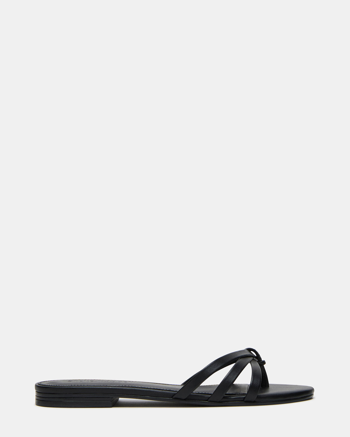 CALISSI Black Leather Strappy Slide Women's Sandal Steve Madden BLACK LEATHER