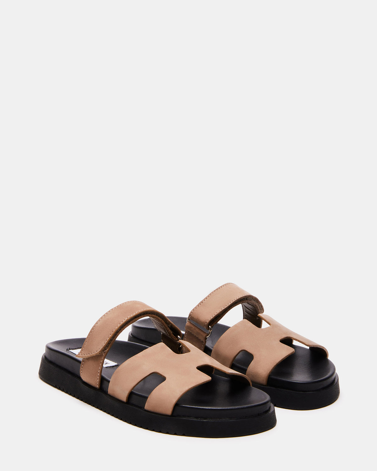 MAYVEN Tan Nubuck Flatform Slide Women's Sandal Steve Madden TAN NUBUCK