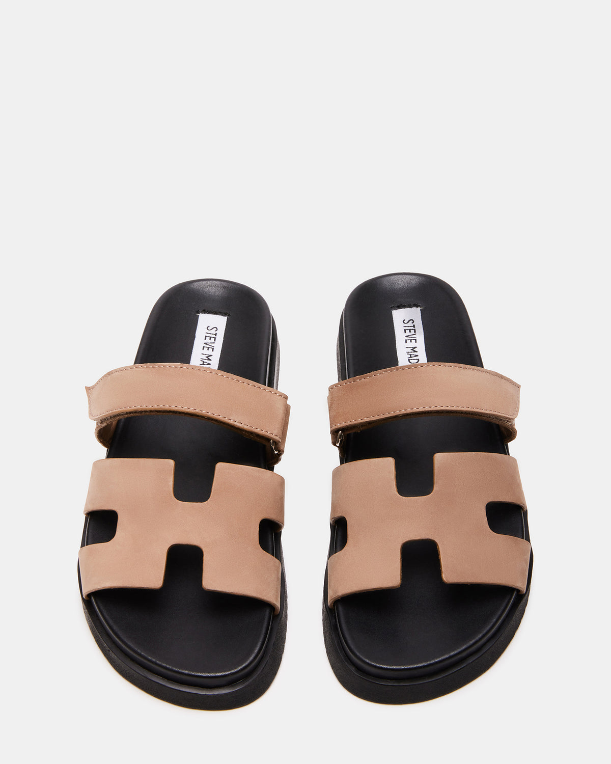 MAYVEN Tan Nubuck Flatform Slide Women's Sandal Steve Madden TAN NUBUCK