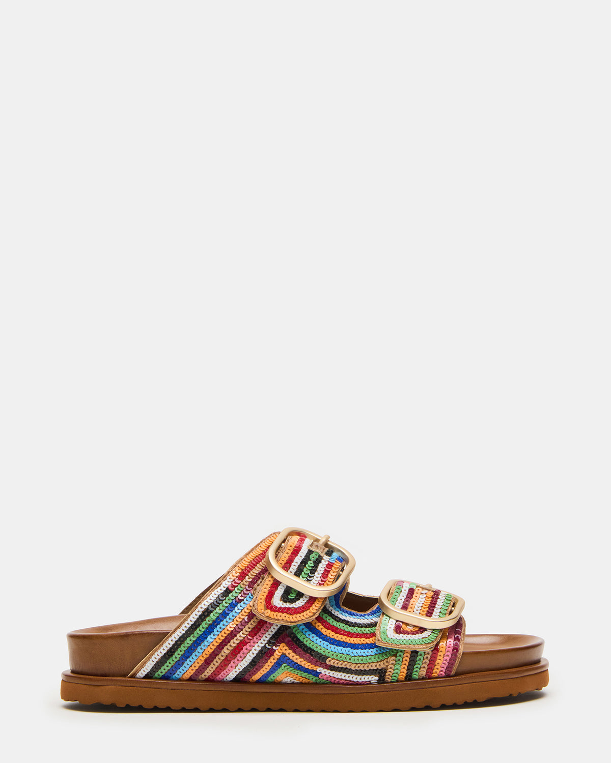 TOURIST Multi Color Footbed Slide Women's Sandal Steve Madden MULTICOLOR