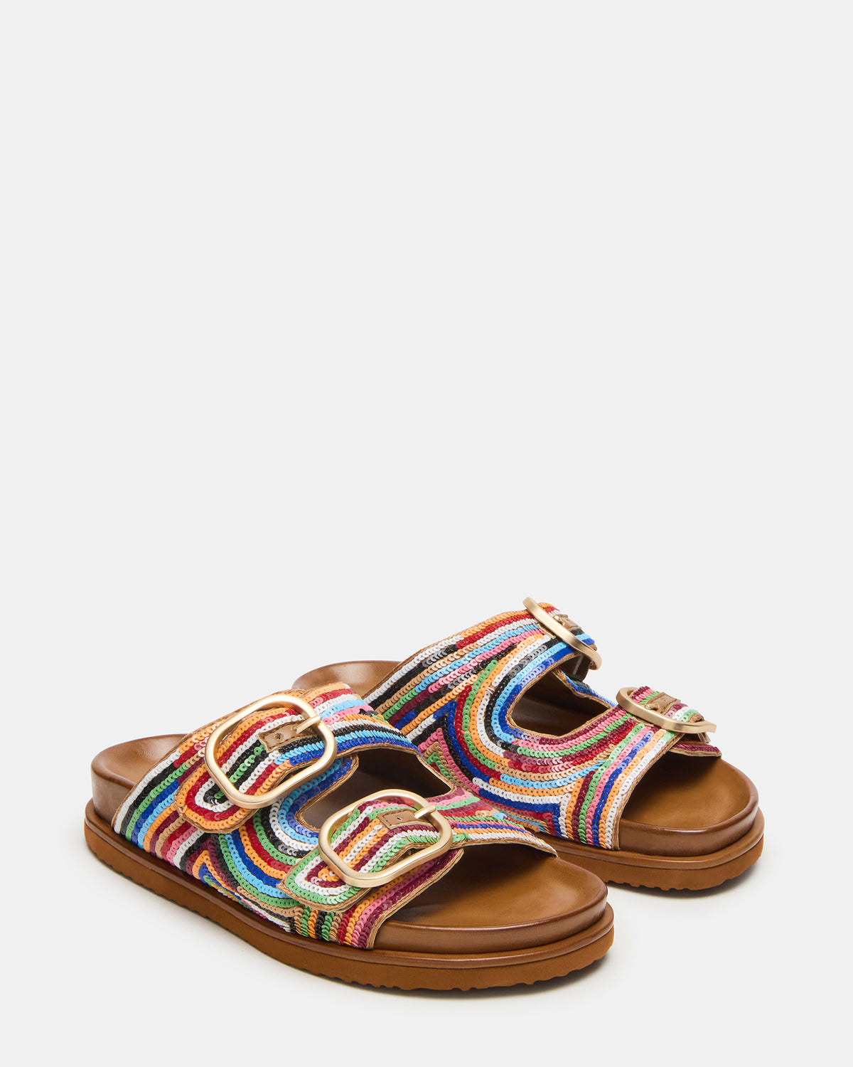 TOURIST Multi Color Footbed Slide Women's Sandal Steve Madden MULTICOLOR