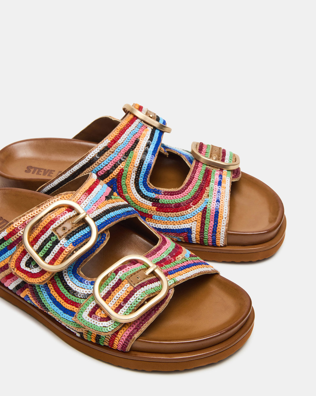 TOURIST Multi Color Footbed Slide Women's Sandal Steve Madden MULTICOLOR