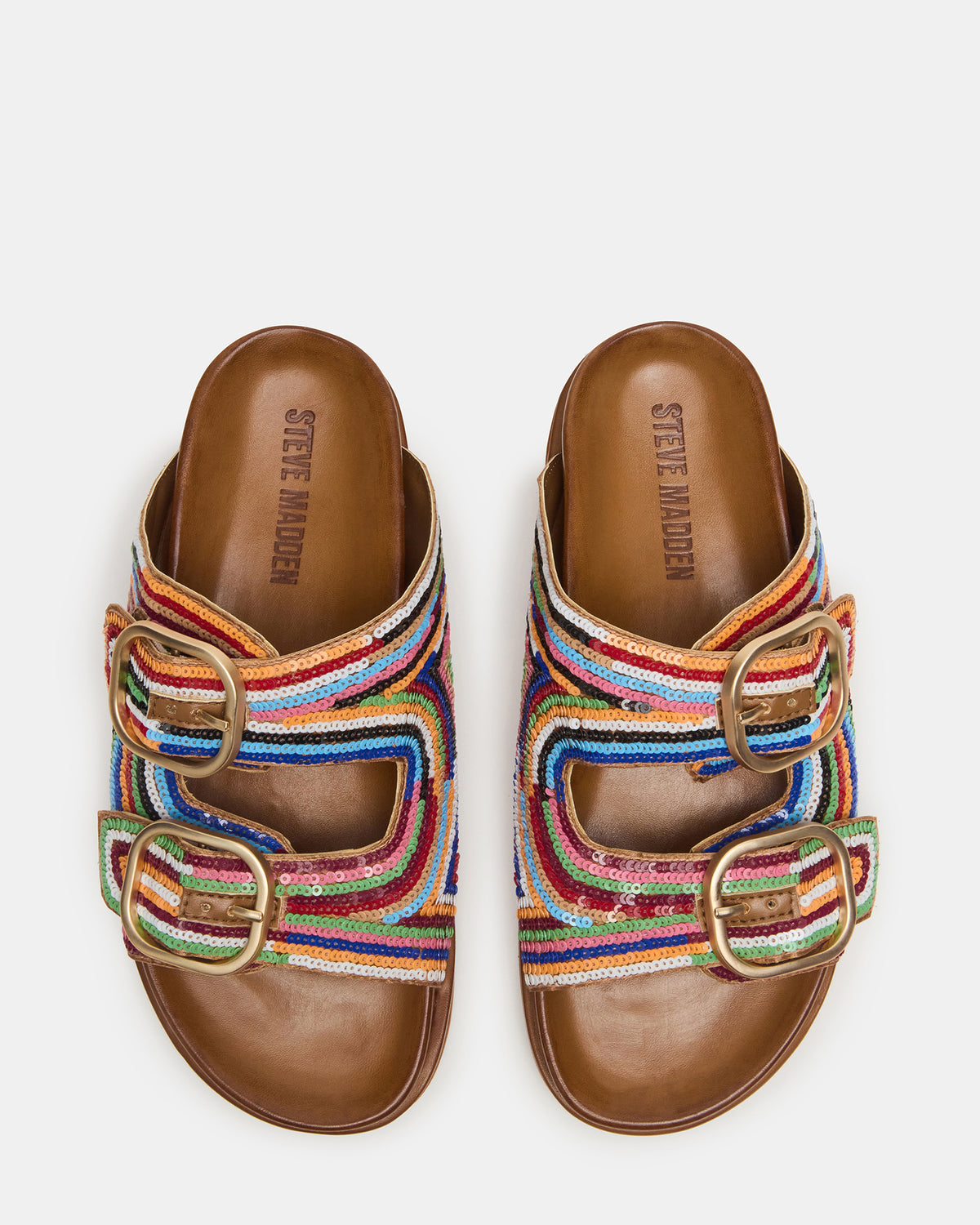 TOURIST Multi Color Footbed Slide Women's Sandal Steve Madden MULTICOLOR